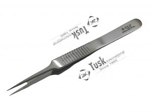 12CM STRAIGHT MICRO FORCEPS<br> WITH SERRATED JAWS